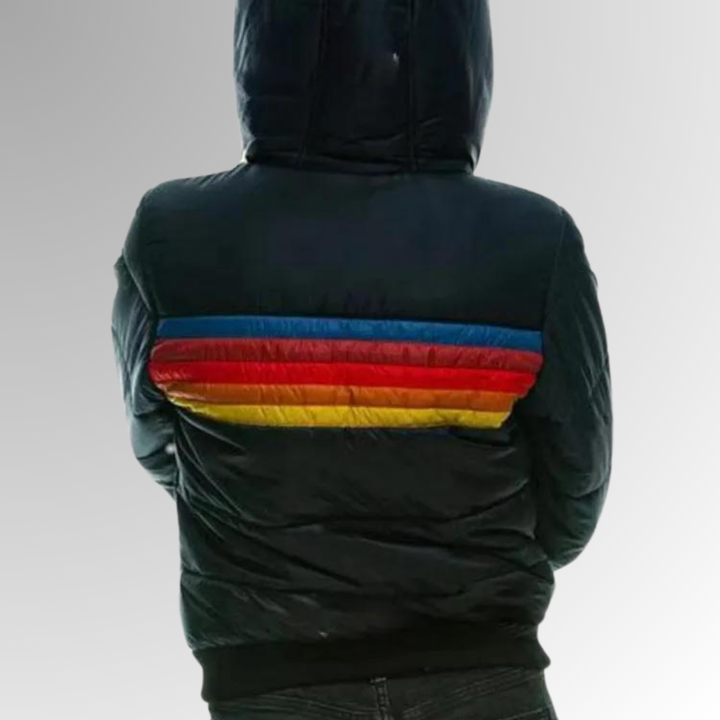 Ambre | Regenbogen-Gestreifte Zip-Up-Jacke