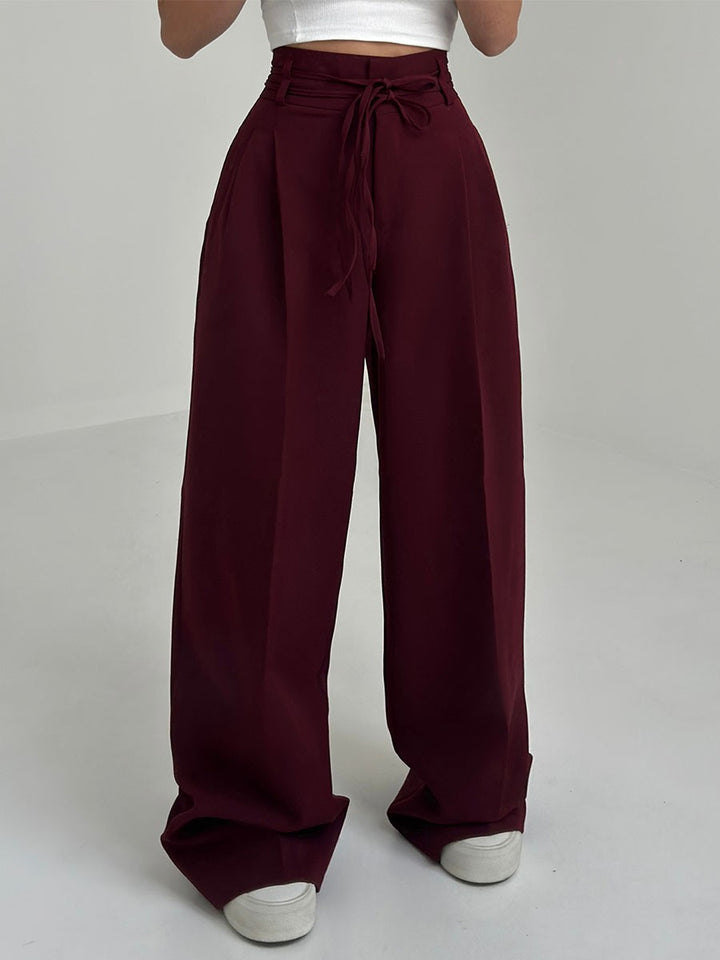 Lina | Elegante Weite-Hose mit Hohem Bund und Gürtel-Detail